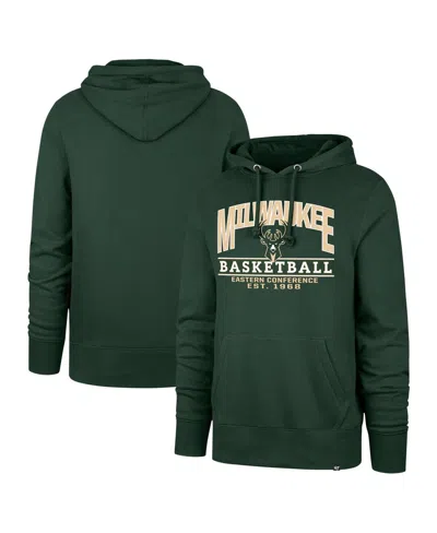 47 BRAND MEN'S AND WOMEN'S HUNTER GREEN MILWAUKEE BUCKS GOOD CALL HEADLINE PULLOVER HOODIE