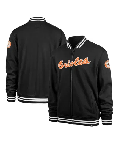 47 BRAND MEN'S BLACK BALTIMORE ORIOLES PACK PRO CAMDEN FULL-ZIP TRACK JACKET