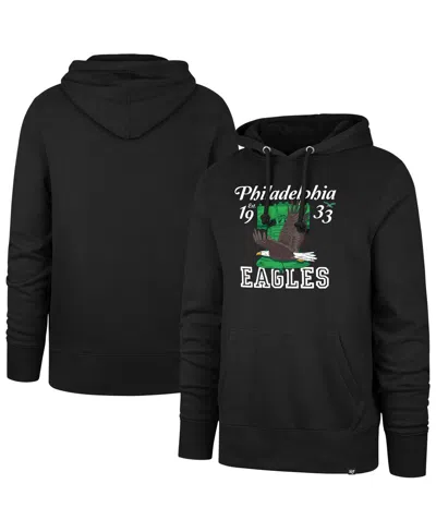 47 BRAND MEN'S BLACK PHILADELPHIA EAGLES REGIONAL HEADLINE PULLOVER HOODIE