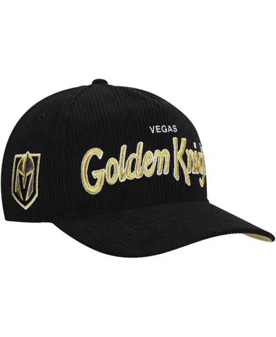 47 BRAND MEN'S BLACK VEGAS GOLDEN KNIGHTS CROSSTOWN CORDUROY HITCH ADJUSTABLE HAT