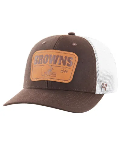 47 BRAND MEN'S BROWN/WHITE CLEVELAND BROWNS THRASH TROPHY FLEX HAT
