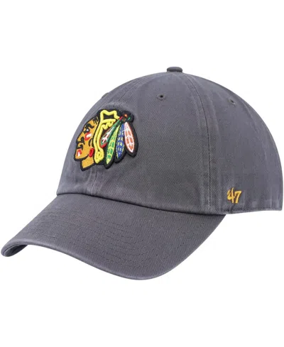 47 BRAND MEN'S CHARCOAL CHICAGO BLACKHAWKS CLEAN UP ADJUSTABLE HAT