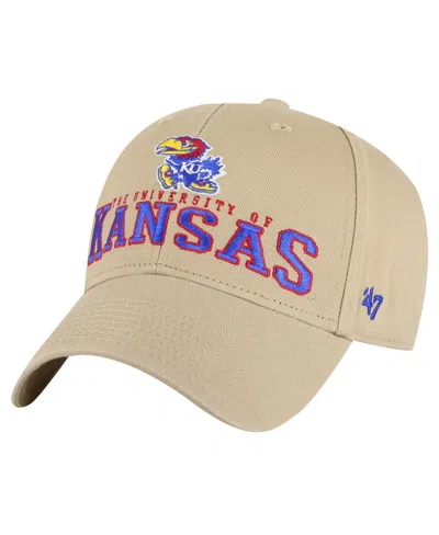 47 BRAND MEN'S KHAKI KANSAS JAYHAWKS POWELL MVP ADJUSTABLE HAT