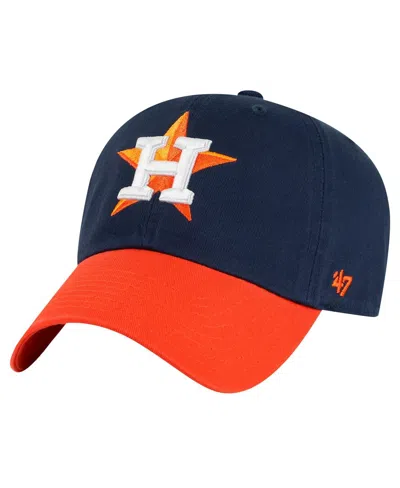 47 BRAND MEN'S NAVY/ORANGE HOUSTON ASTROS CLEAN UP ADJUSTABLE HAT