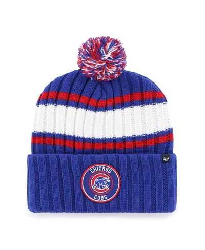 47 BRAND MEN'S ROYAL CHICAGO CUBS PLATEAU CUFFED KNIT HAT WITH POM