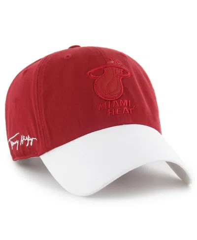 47 BRAND MEN'S X TOMMY HILFIGER RED/WHITE MIAMI HEAT COURTSIDE CLEANUP ADJUSTABLE HAT