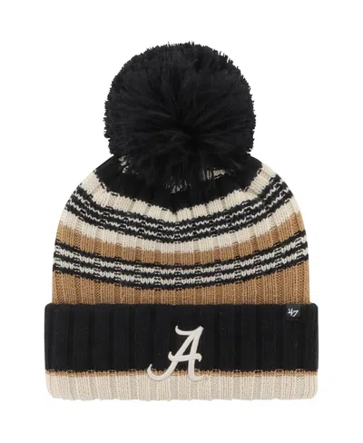 47 BRAND WOMEN'S '47 BRAND KHAKI ALABAMA CRIMSON TIDE BARISTA CUFFED KNIT HAT WITH POM