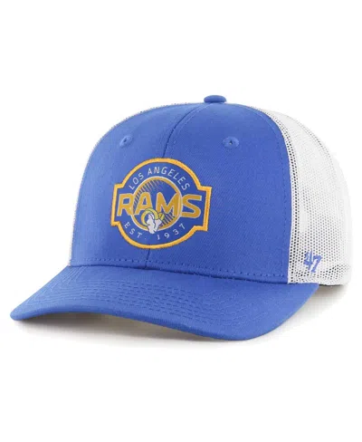 47 BRAND YOUTH BOYS AND GIRLS '47 BRAND ROYAL, WHITE LOS ANGELES RAMS SCRAMBLE ADJUSTABLE TRUCKER HAT