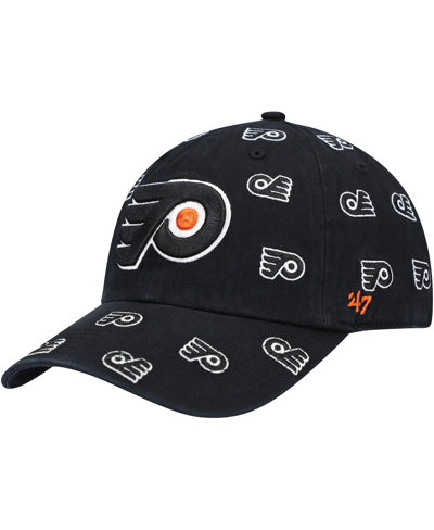 47 BRAND WOMEN'S '47 BLACK PHILADELPHIA FLYERS CONFETTI CLEAN UP ADJUSTABLE HAT