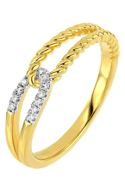 CARRIERE JEWELRY 18K GOLD VERMEIL CORDA DIAMOND CROSSOVER RING