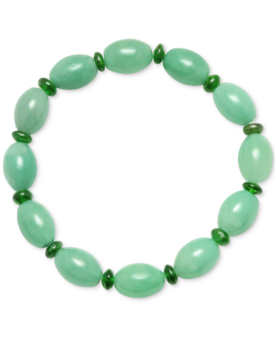MACY'S JADE & CHROME DIOPSIDE (2-7/8 CT. T.W.) STRETCH BRACELET