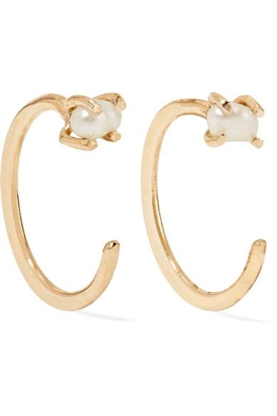 MELISSA JOY MANNING 14-KARAT GOLD PEARL EARRINGS