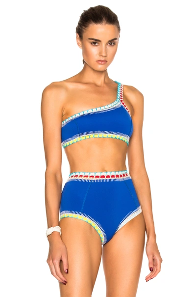 KIINI KIINI TUESDAY ONE SHOULDER BIKINI TOP IN BLUE