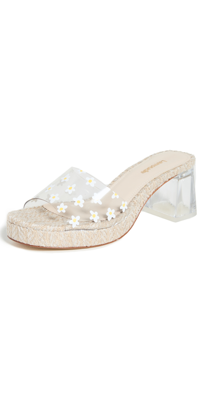 LARROUDE JENN LUCITE SANDALS CLEAR/NATURAL