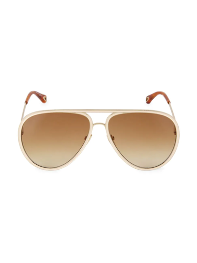 CHLOÉ WOMEN'S VITTO 63MM AVIATOR SUNGLASSES