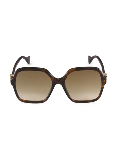 GUCCI WOMEN'S MINI RUNNING ACETATE 56MM SQUARE SUNGLASSES