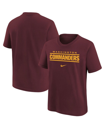 NIKE BIG BOYS NIKE BURGUNDY WASHINGTON COMMANDERS WORDMARK T-SHIRT