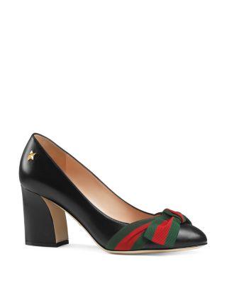 gucci block heel pump