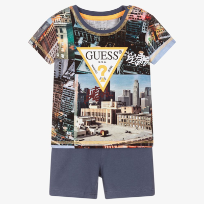 GUESS BABY BOYS BLUE SHORTS SET