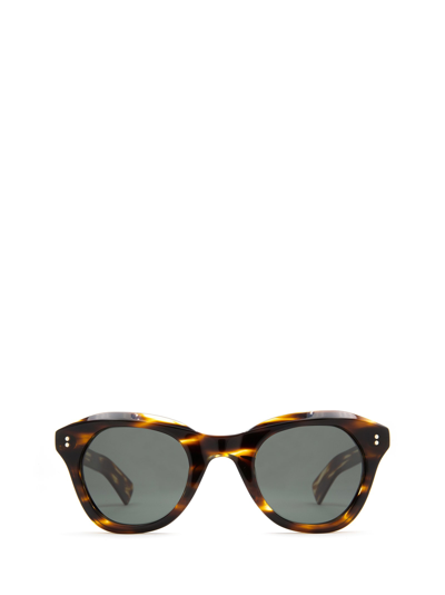 LESCA LESCA LOOPING STRIPED HAVANA SUNGLASSES