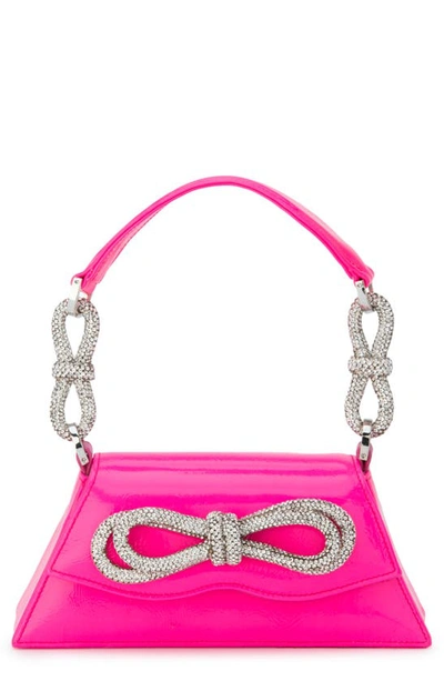 MACH&MACH MINI SAMANTHA DOUBLE BOW PATENT LEATHER TOP HANDLE BAG