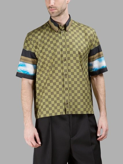 GIVENCHY GREEN CHECKED SHORT SLEEVES SHIRT