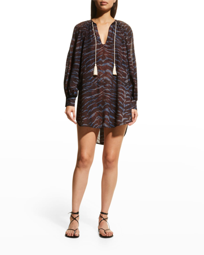 ULLA JOHNSON BIARRITZ PLUNGE SHORT COVERUP TUNIC
