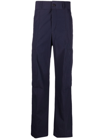 FERRAGAMO MULTI-POCKET SEERSUCKER TROUSERS
