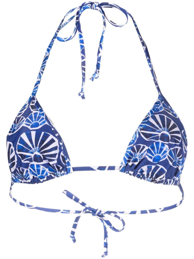 LA DOUBLEJ SEASHELL-PRINT TRIANGLE BIKINI TOP