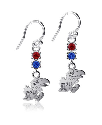 DAYNA DESIGNS WOMEN'S DAYNA DESIGNS KANSAS JAYHAWKS DANGLE CRYSTAL EARRINGS