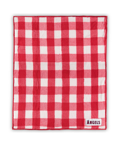 LOGO BRANDS LOS ANGELES ANGELS 50" X 60" BUFFALO CHECK FROSTY FLEECE BLANKET