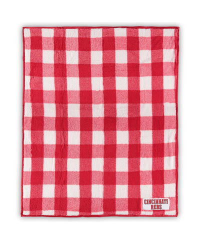 LOGO BRANDS CINCINNATI REDS 50" X 60" BUFFALO CHECK FROSTY FLEECE BLANKET