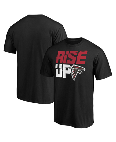 FANATICS MEN'S FANATICS BRANDED BLACK ATLANTA FALCONS LOGO HOMETOWN RISE UP T-SHIRT
