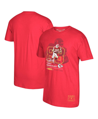 MITCHELL & NESS MEN'S MITCHELL & NESS TONY GONZALEZ RED KANSAS CITY CHIEFS RETIRED PLAYER GRAPHIC T-SHIRT