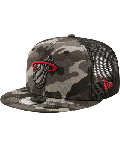 NEW ERA MEN'S NEW ERA CAMO MIAMI HEAT 9FIFTY SNAPBACK HAT