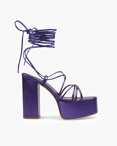 PARIS TEXAS MALENA METALLIC PLATFORM SANDALS