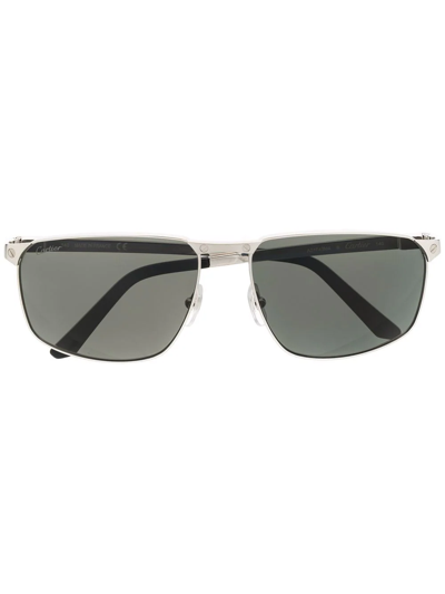 CARTIER TINTED RECTANGLE-FRAME SUNGLASSES