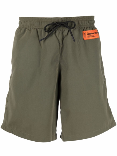 HERON PRESTON DRAWSTRING-WAIST LOGO-PATCH SHORTS