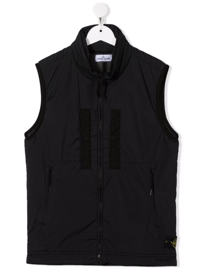 STONE ISLAND TEEN COMPASS-LOGO PADDED GILET