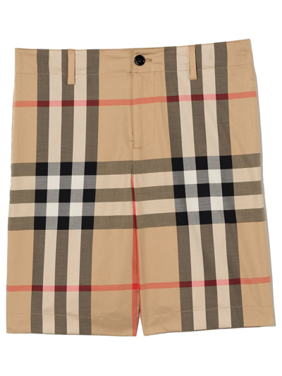 BURBERRY CHECK STRETCH-COTTON TAILORED SHORTS