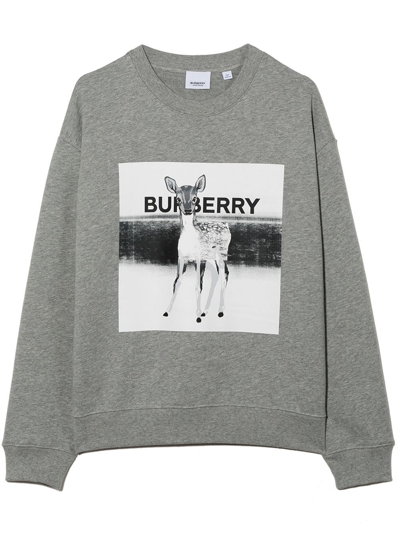 BURBERRY TEEN LOGO DEER-PRINT SWEATSHIRT