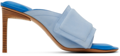 JACQUEMUS BLUE 'LES MULES AQUA' HEELED SANDALS