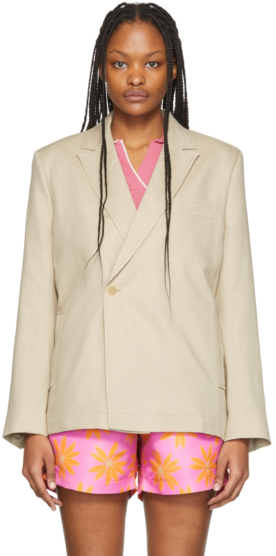 JACQUEMUS BEIGE 'LA VESTE MOULIN' BLAZER