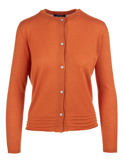 FEDELI FEDELI WINE ROUNDNECK CARDIGAN