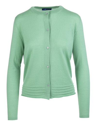 FEDELI FEDELI LIGHT BLUE ROUNDNECK CARDIGAN