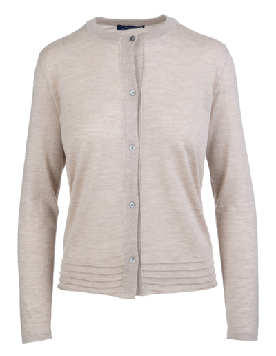 FEDELI FEDELI LIGHT GRAY CARDIGAN WITH ROUND