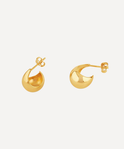 DINNY HALL DINNY HALL GOLD PLATED VERMEIL SILVER SMALL SCOOP HOOP EARRINGS
