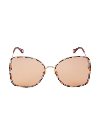 CHLOÉ WOMEN'S VITTO 60MM SQUARE SUNGLASSES