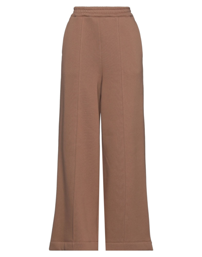 SOLOTRE SOLOTRE WOMAN PANTS CAMEL SIZE 0 COTTON, POLYESTER
