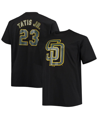 FANATICS MEN'S FERNANDO TATIS JR. BLACK SAN DIEGO PADRES BIG AND TALL WORDMARK NAME AND NUMBER T-SHIRT